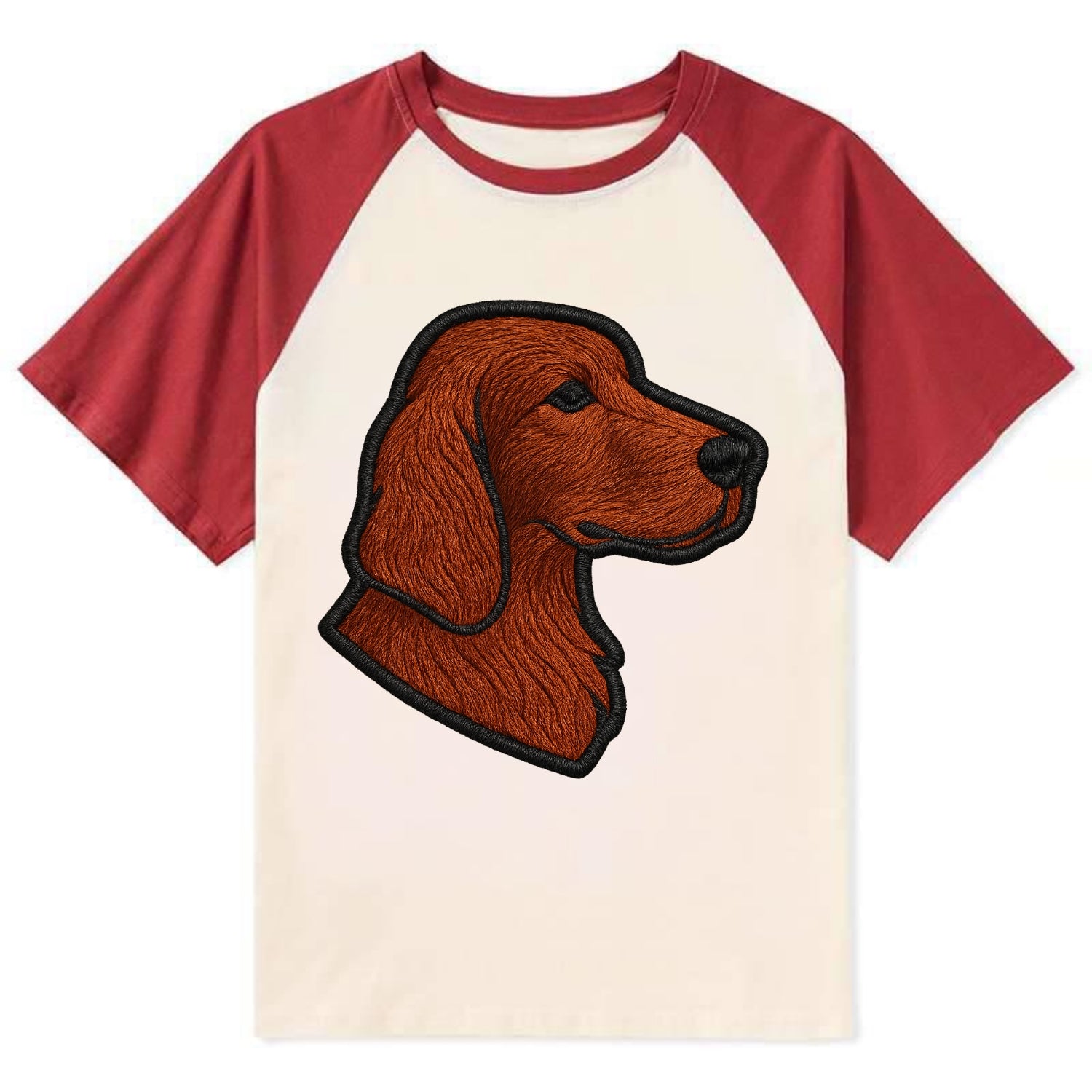 Irish Setter - Contemporary red setter l - Contrast Raglan T-shirt - Red
