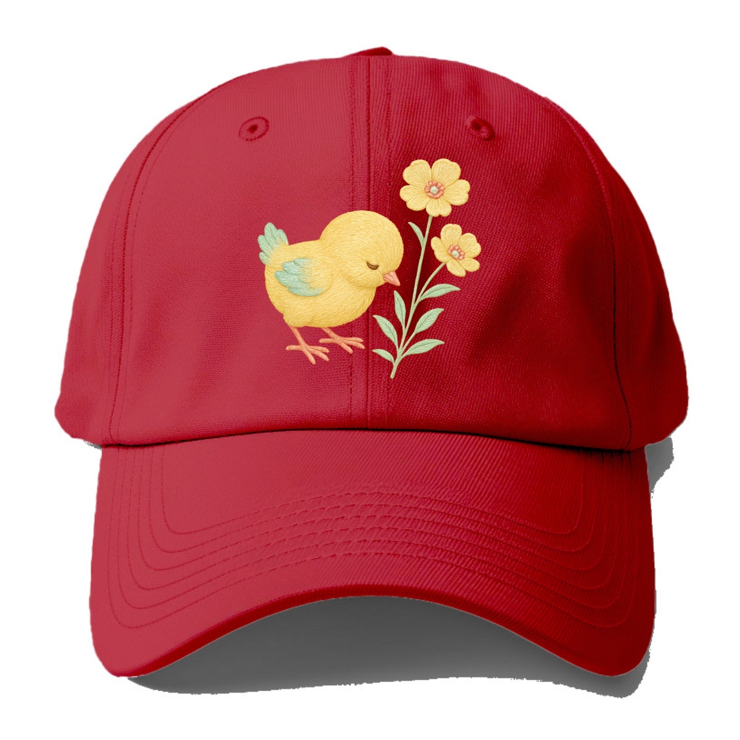 Yellow Chick - Baseball Cap - Red