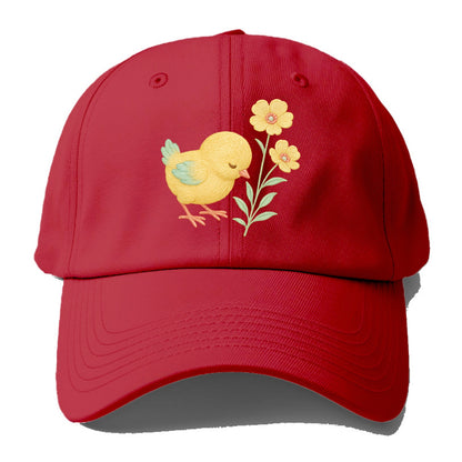 Yellow Chick - Baseball Cap - Red