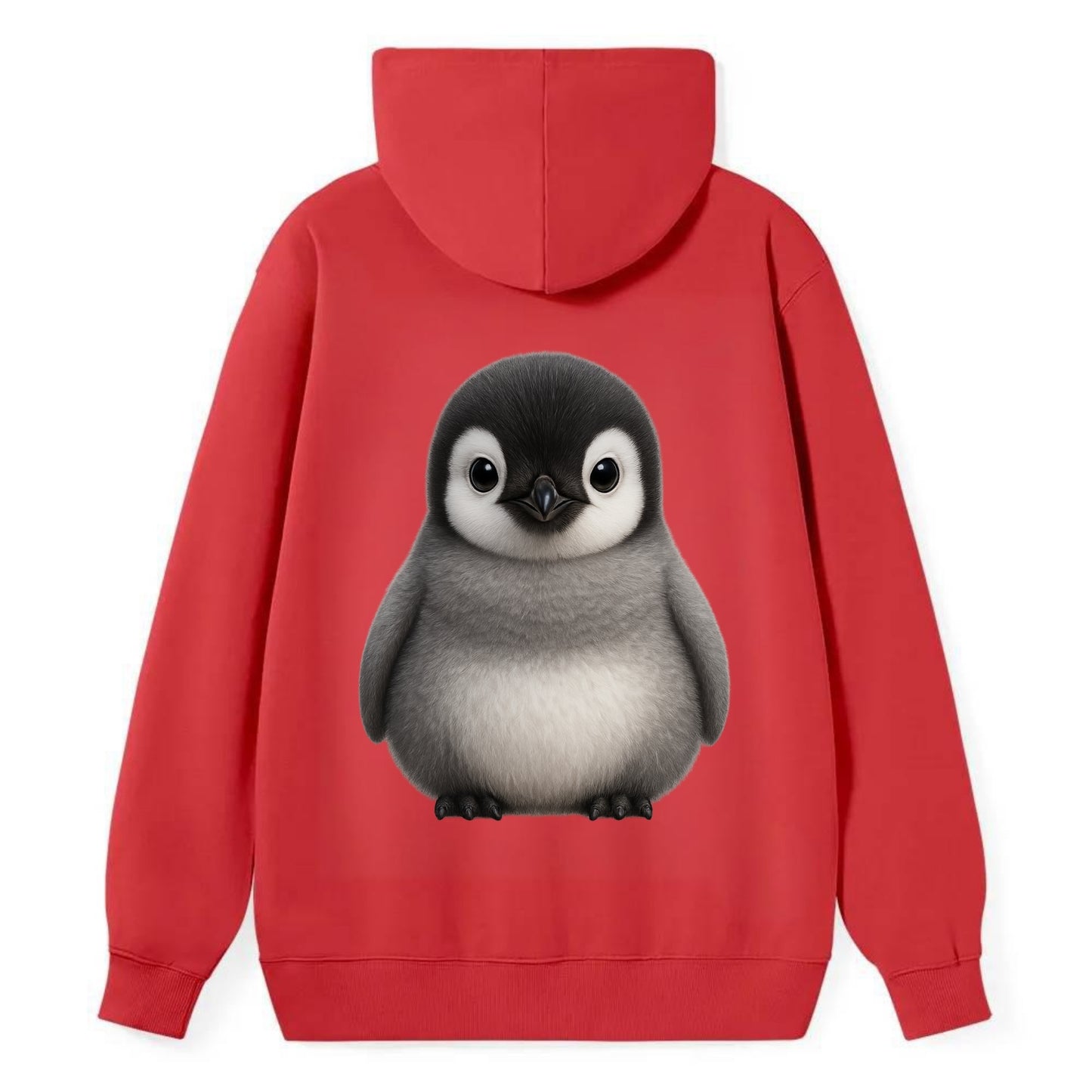 Baby Adelie Penguin - black and white, round body, curious eyes, - Classic Pullover Hoodie - Red