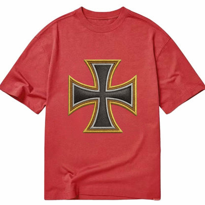 Teutonic Cross  - Classic T-shirt - Red