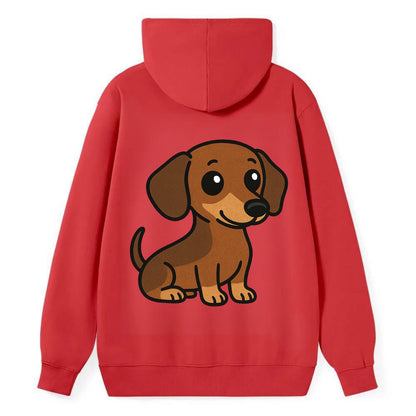 Dachshund - Long body profile view - Classic Pullover Hoodie - Red