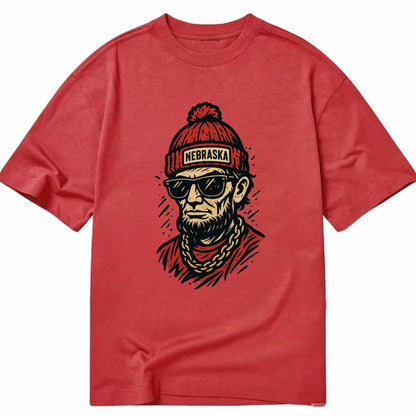 Lincoln Cornhusker wearing Nebraska bean - Classic T-shirt - Red