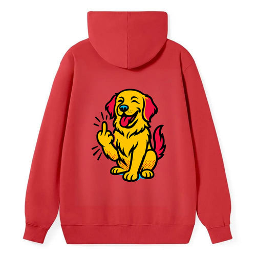 Golden Retriever with happy smile and golden coat, fluffy paw raised - Classic Pullover Hoodie