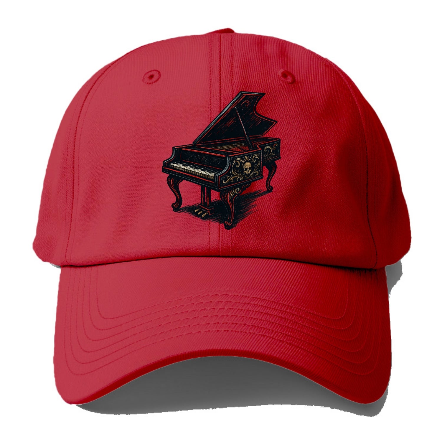 Harpsichord with baroque decorative styling - Baseball Cap - Red
