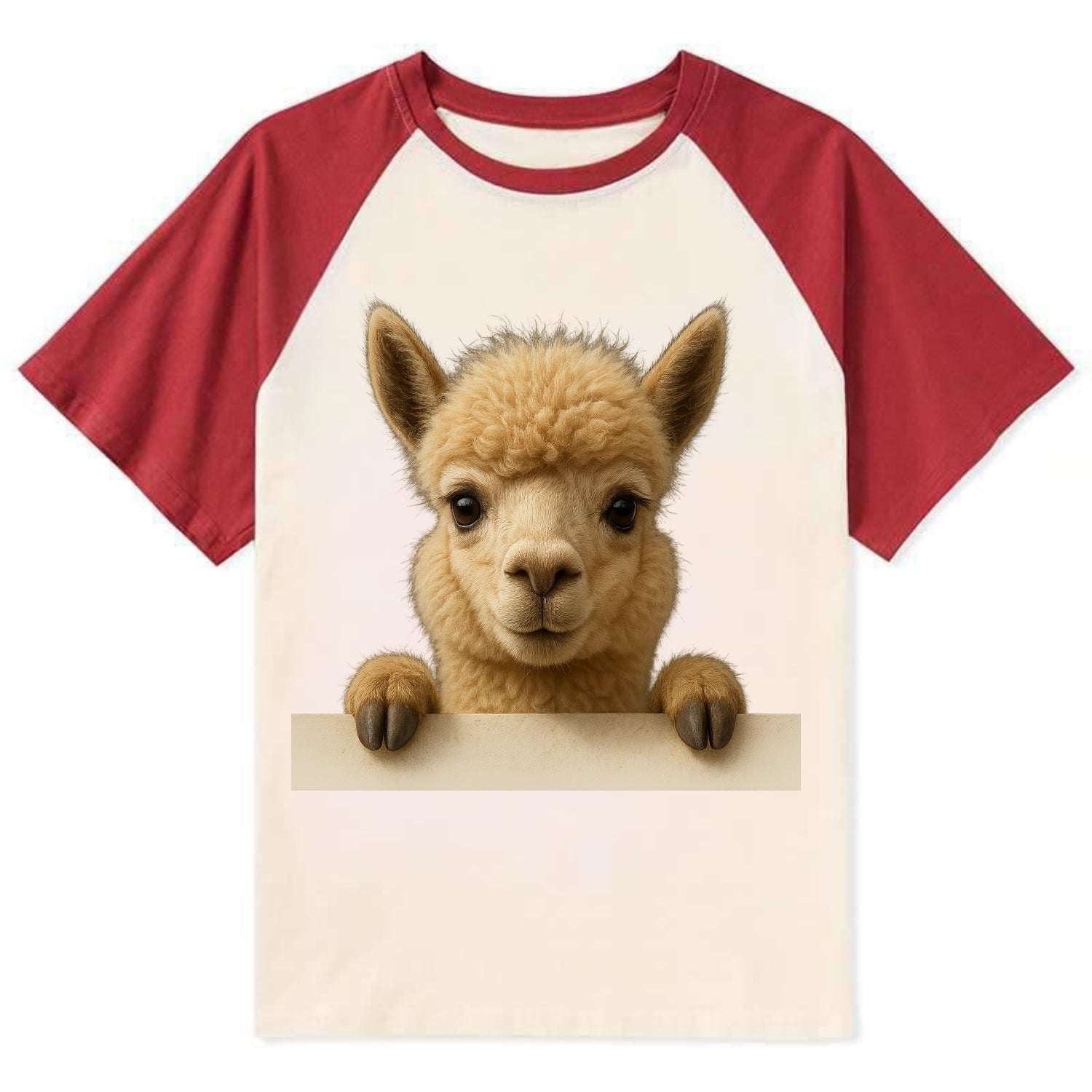 Alpaca  - Contrast Raglan T-shirt - Red