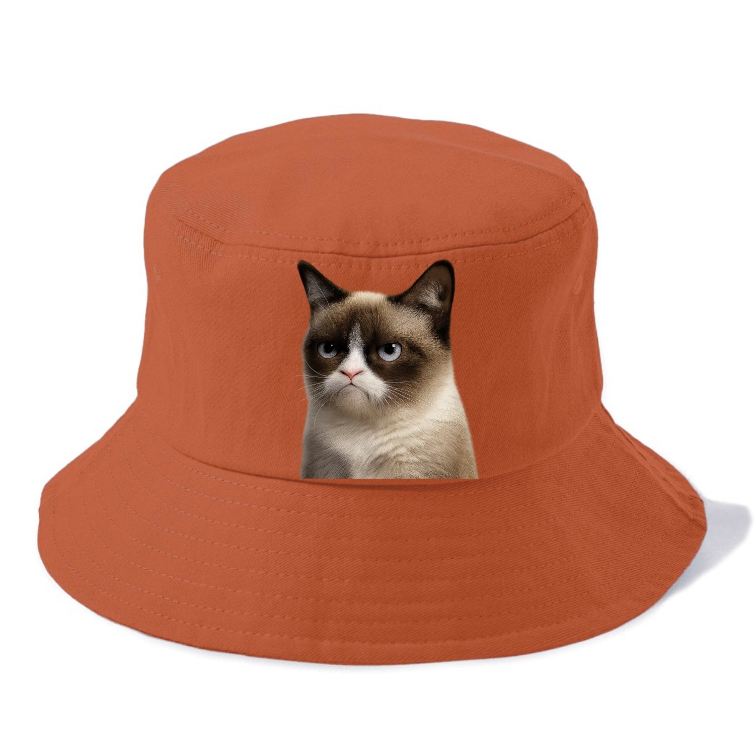 Grumpy Cat Expression  - Bucket Hat - Red