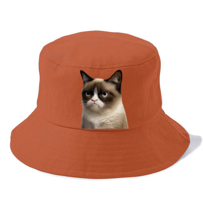 Grumpy Cat Expression  - Bucket Hat - Red