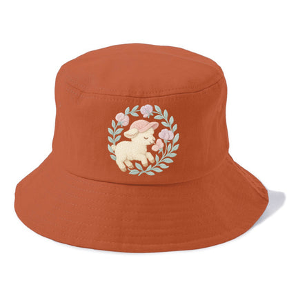 Lamb Sweet Peas  - Bucket Hat - Red