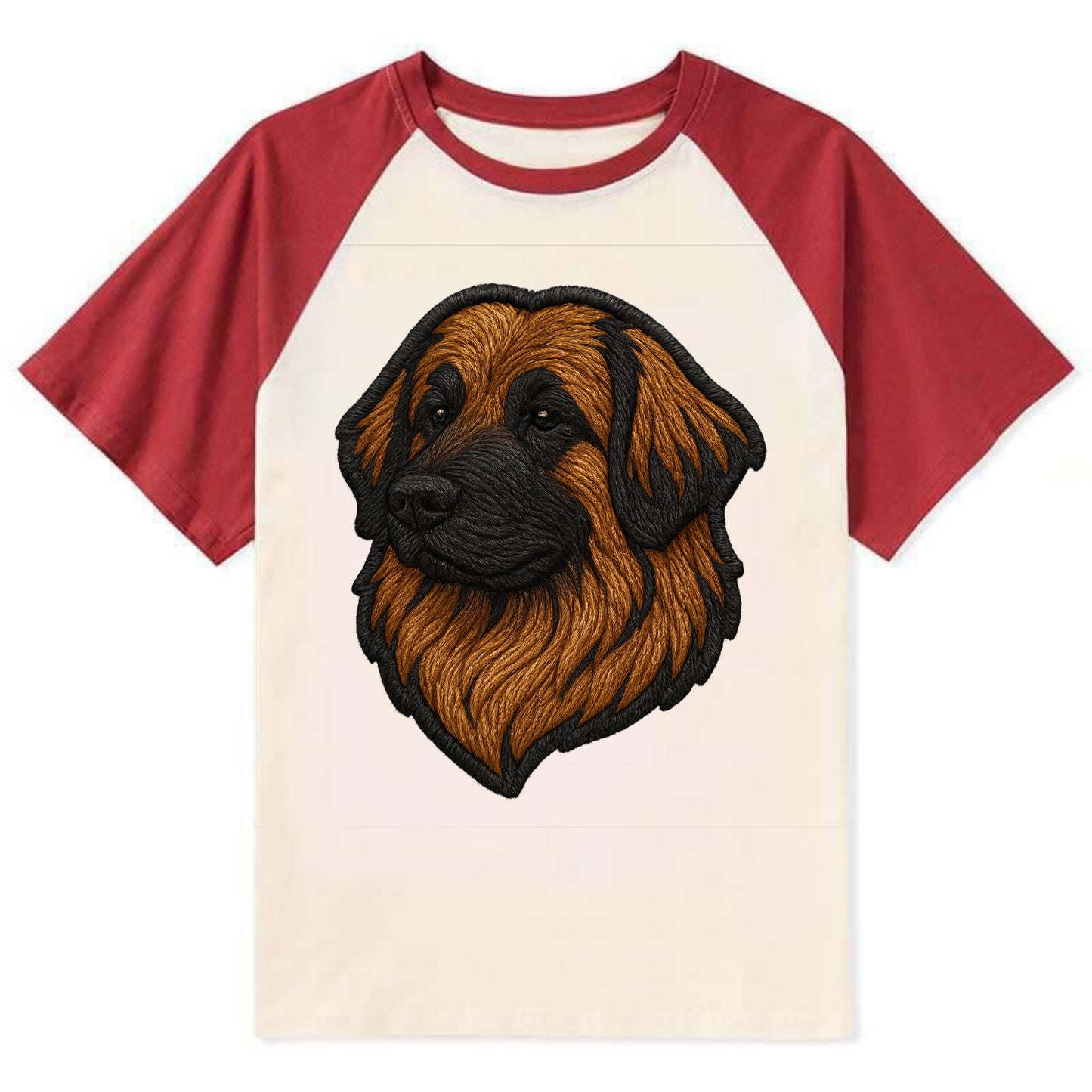 Leonberger - Contemporary lion-mane desi - Contrast Raglan T-shirt - Red