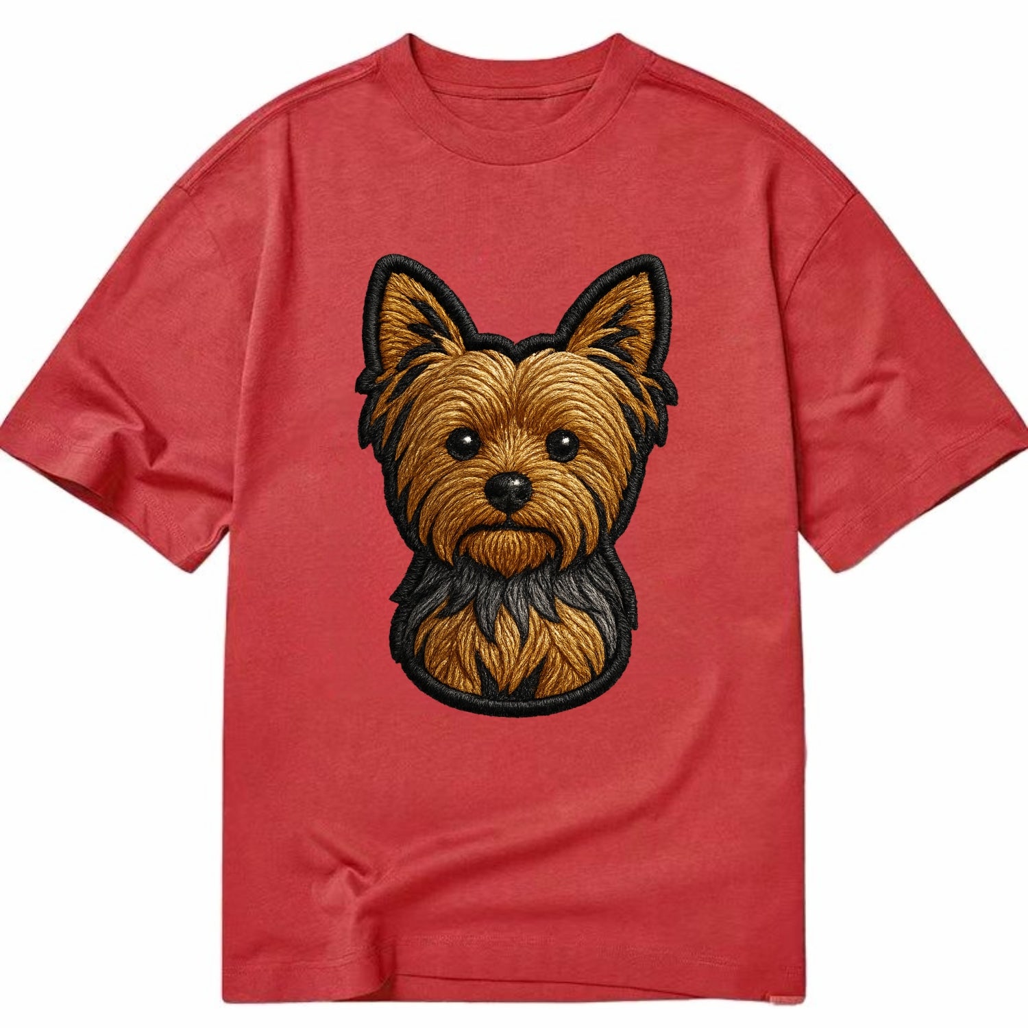 Yorkshire Terrier - Modern tiny dog logo - Classic T-shirt - Red