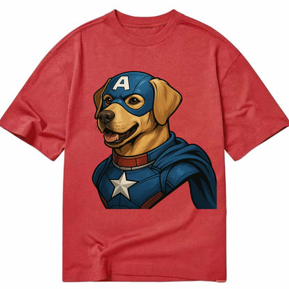 Labrador Patriotic Hero  - Classic T-shirt - Red