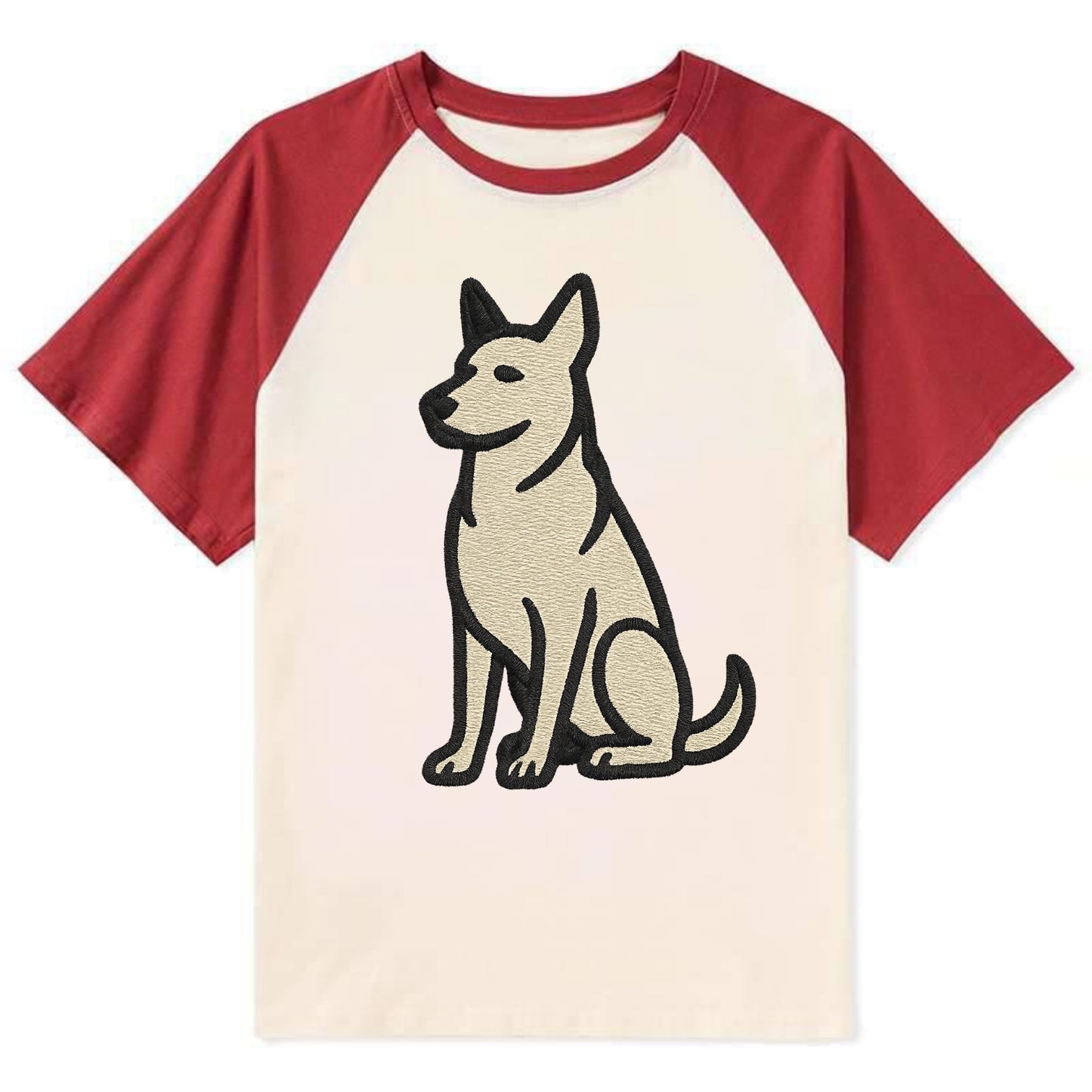 German Sheprador - German Shepherd Lab m Contrast Raglan T-shirt - Red