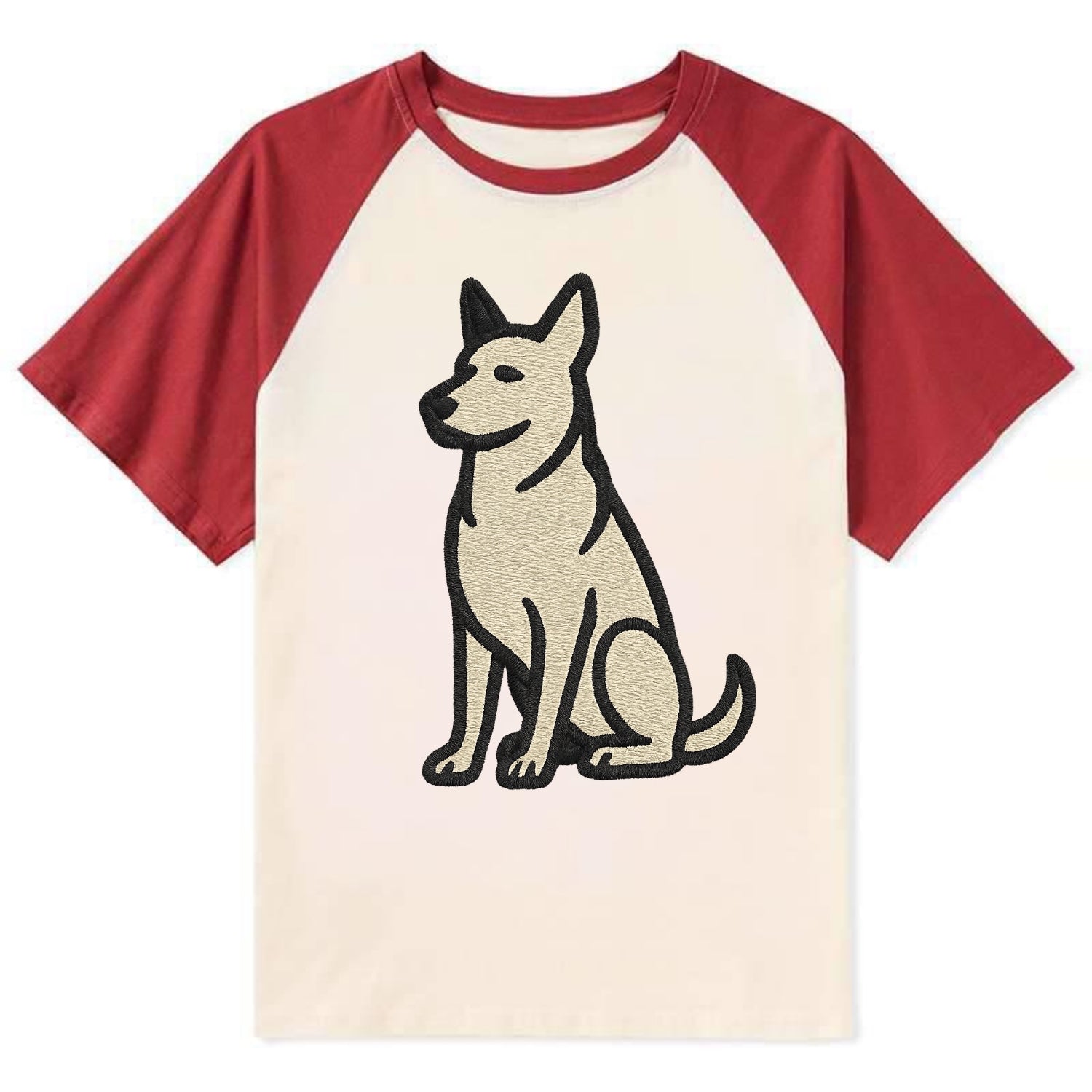 German Sheprador - German Shepherd Lab m Contrast Raglan T-shirt - Red