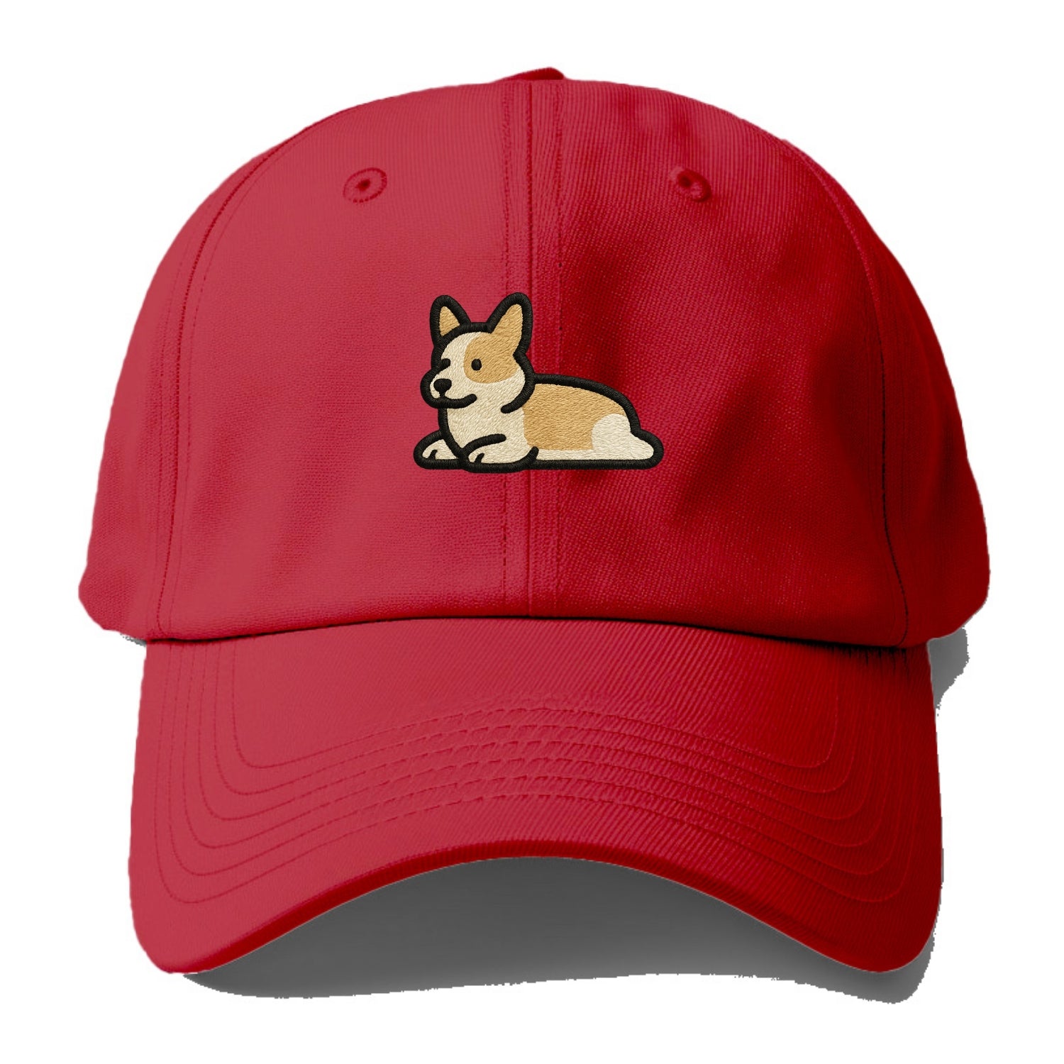 Corgi - Sploot lying position - Baseball Cap - Red