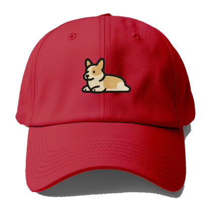 Corgi - Sploot lying position - Baseball Cap - Red