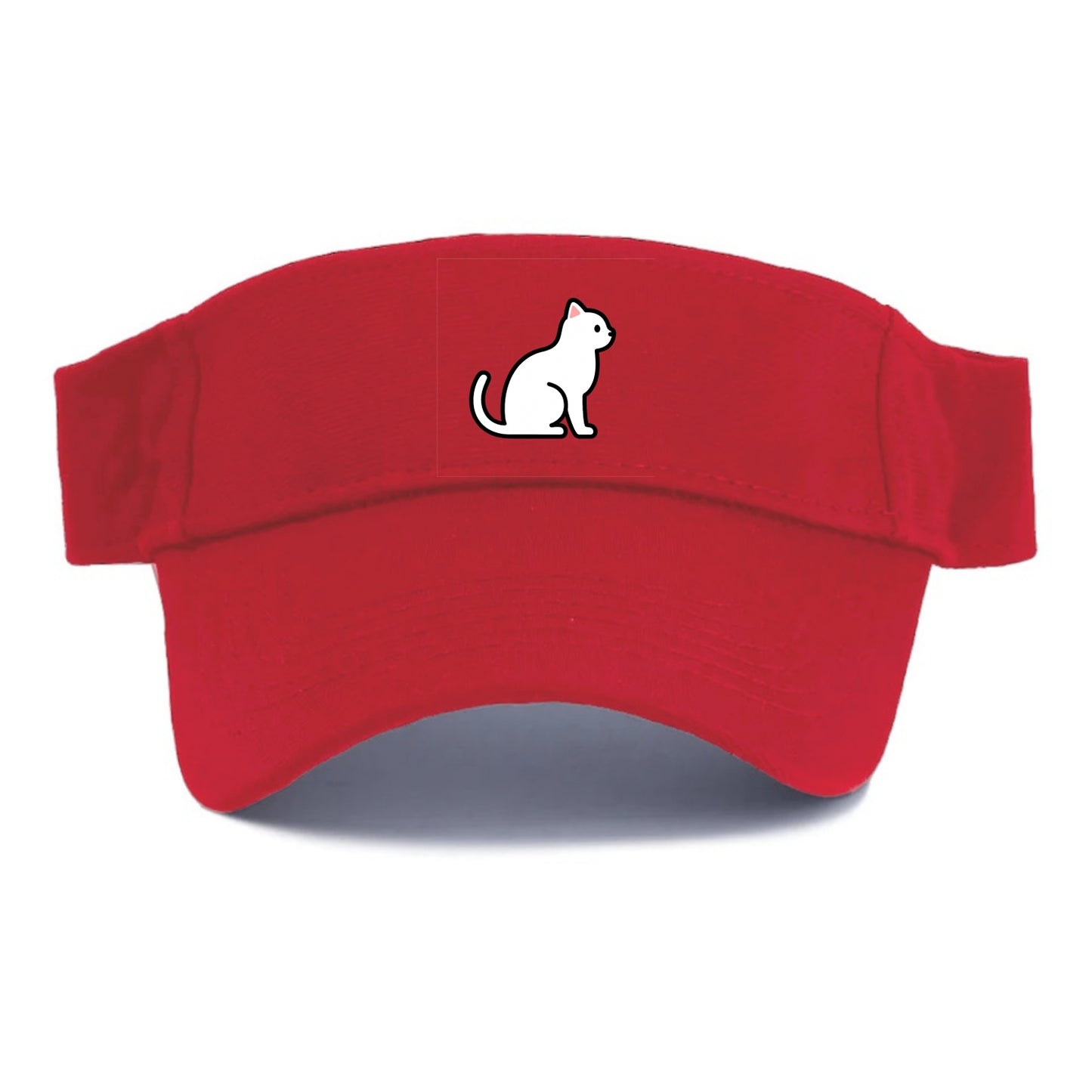 Domestic Shorthair - White classic flat side profile - Visor - Red