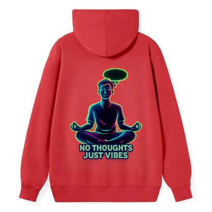 Peaceful floating figure with empty thought bubble - "no thoughts just - Classic Pullover Hoodie - Red