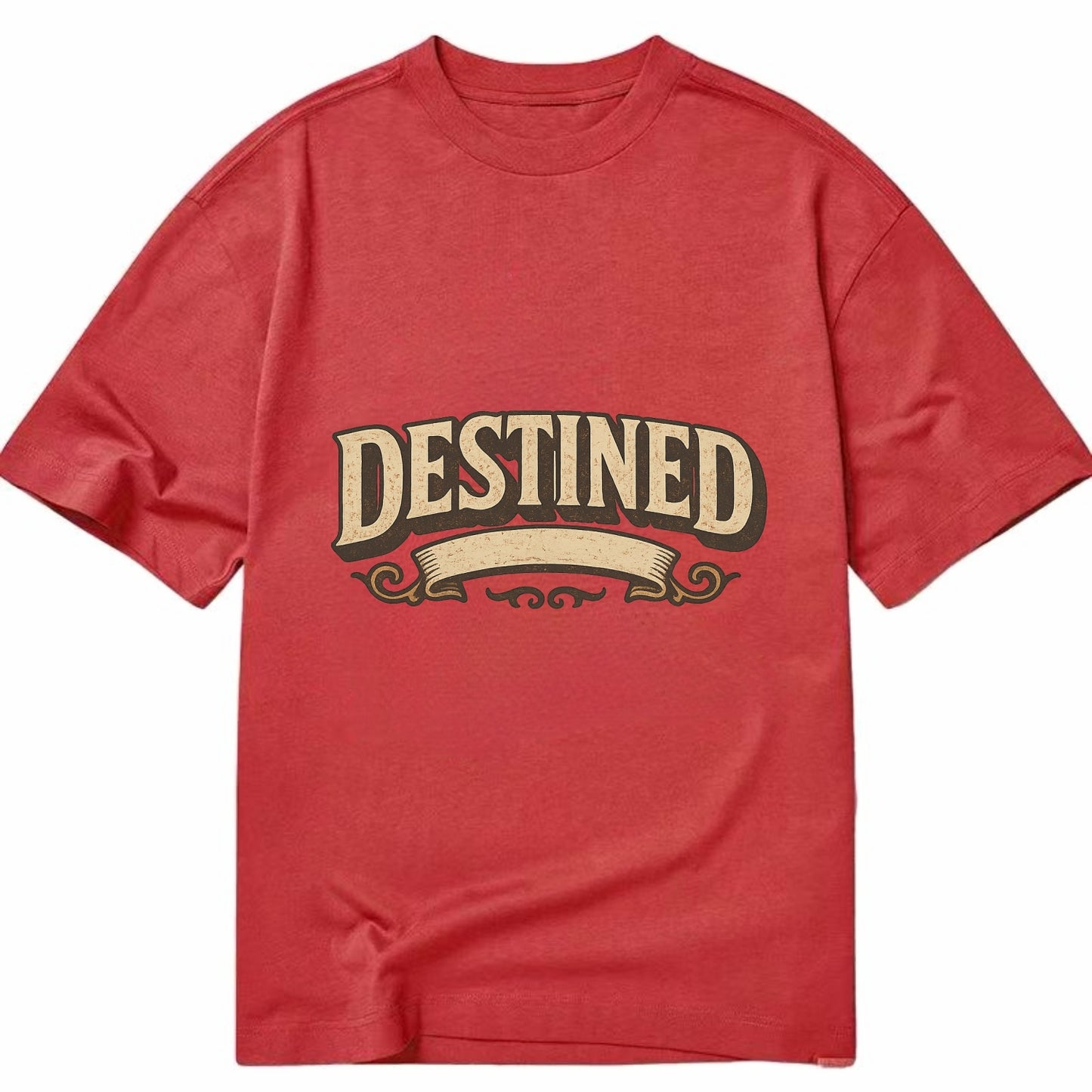 Bold typography design - "DESTINED" - fated for greatness - Classic T-shirt - Red