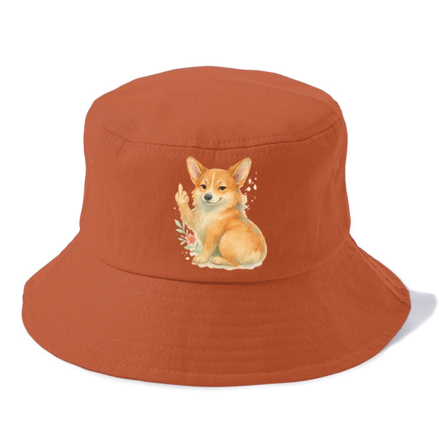 Corgi short legs and fluffy butt, one stubby paw up with sass - Bucket Hat - Red