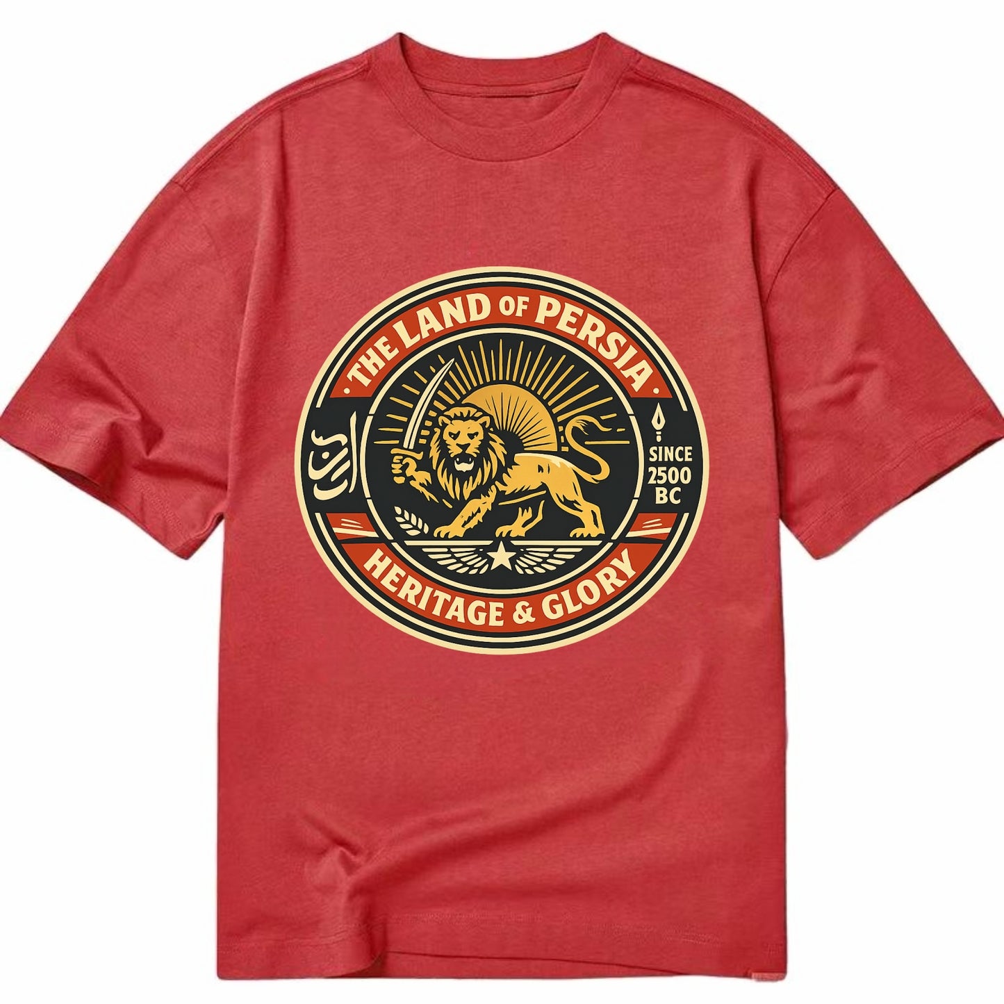 Iranian Heritage Emblem - Classic T-shirt - Red