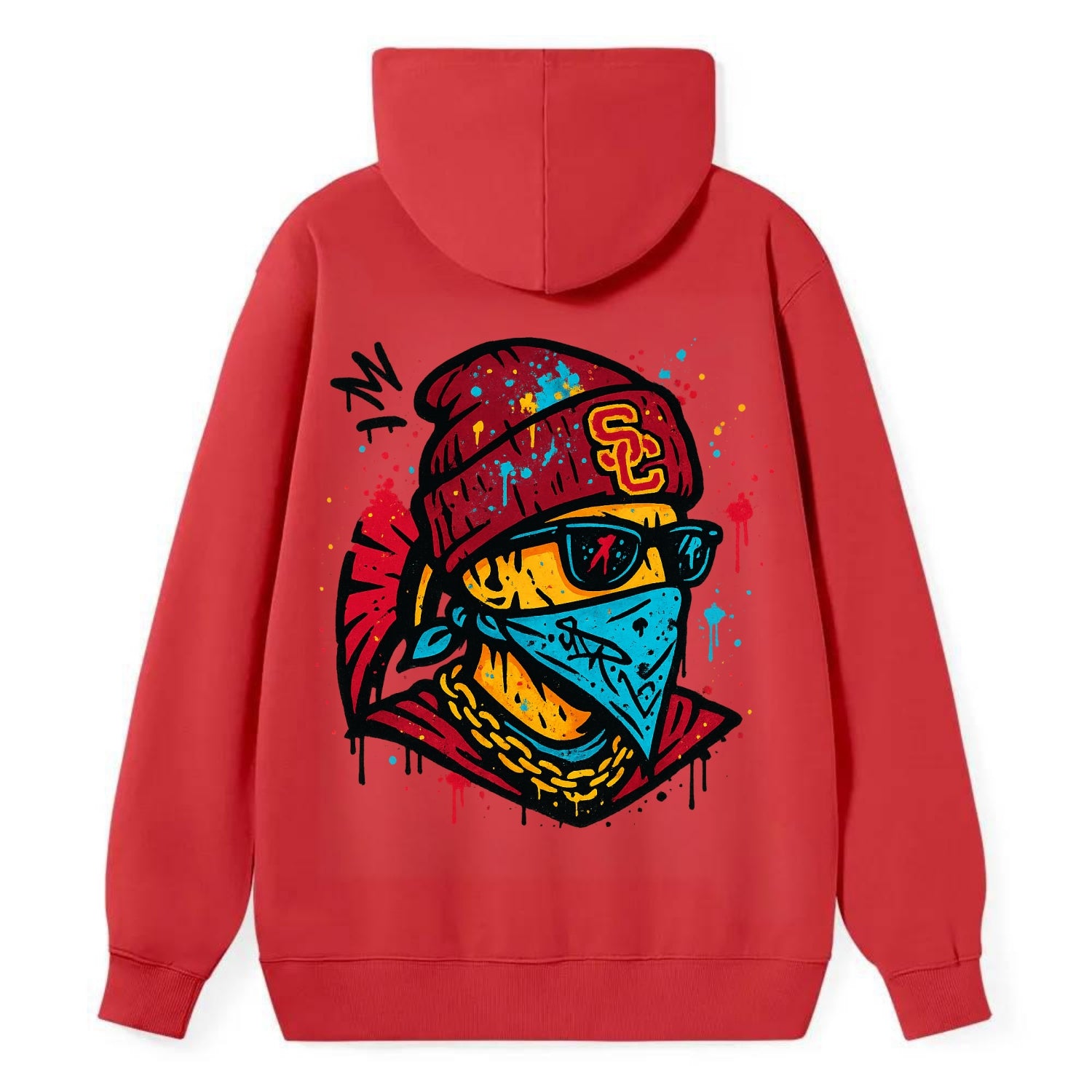 Los Angeles Trojan wearing USC beanie with SC patch - Classic Pullover Hoodie - Red