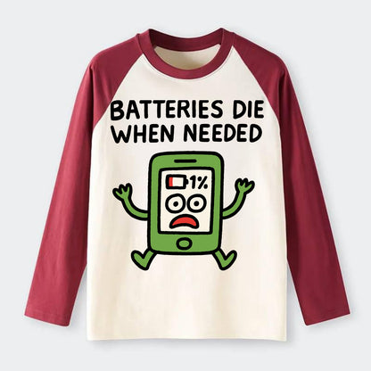 Hammer and Anvil  - Raglan Long Sleeve T-Shirt - Red