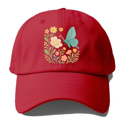 Mint Night Butterfly - Baseball Cap - Red