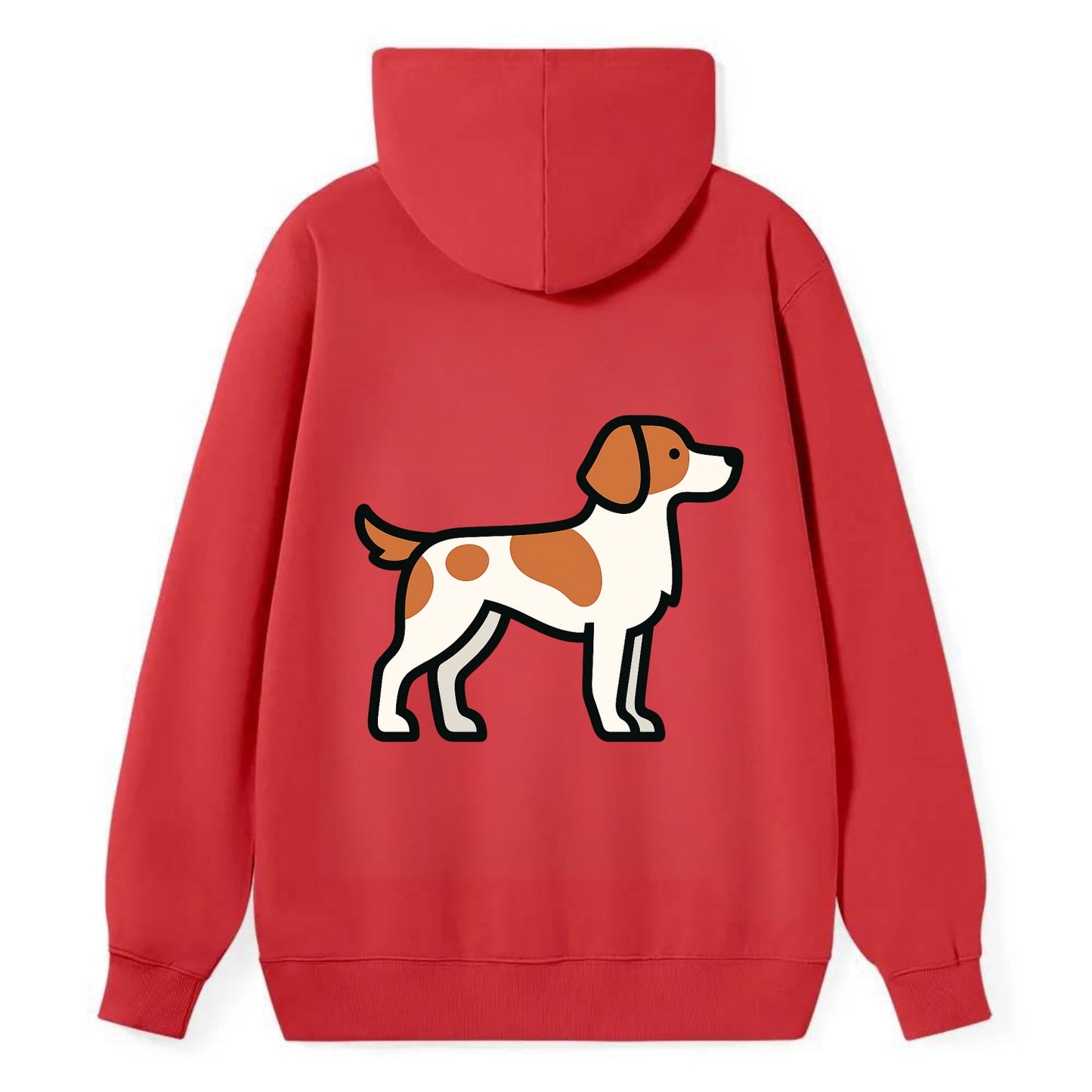 Brittany Spaniel - Orange and white flat side profile - Classic Pullover Hoodie - Red