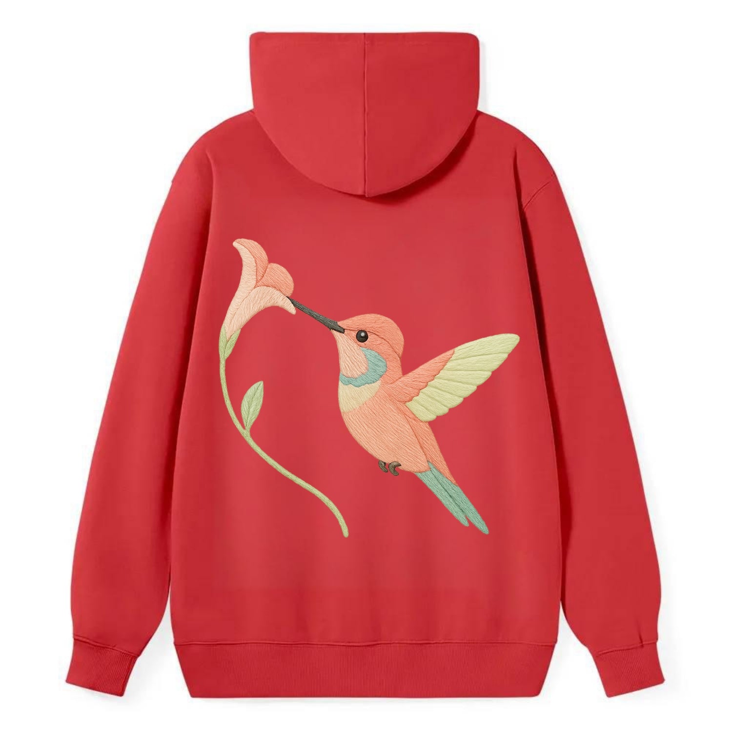 Coral Hummingbird - Classic Pullover Hoodie - Red