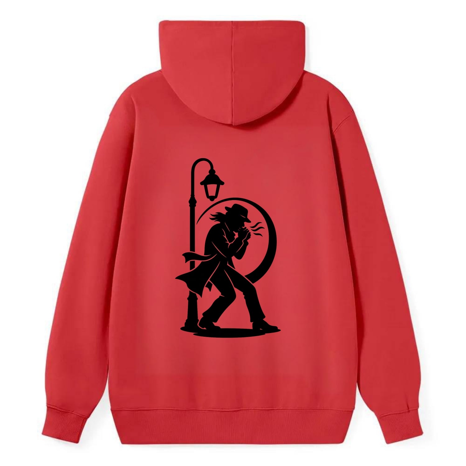 Blues harmonica player under streetlight - Classic Pullover Hoodie - Red