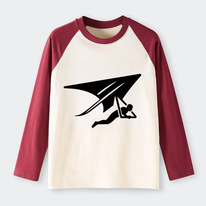 Hang glider soaring - Raglan Long Sleeve T-Shirt - Red