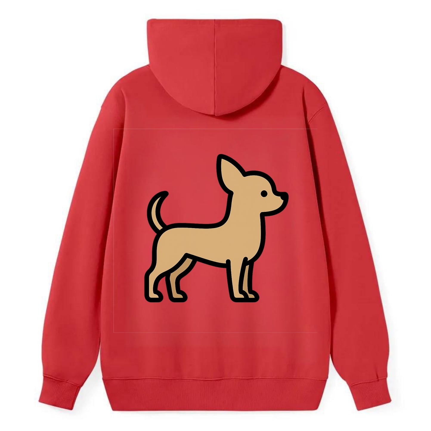 Chihuahua - Tan smooth coat flat side profile - Classic Pullover Hoodie - Red