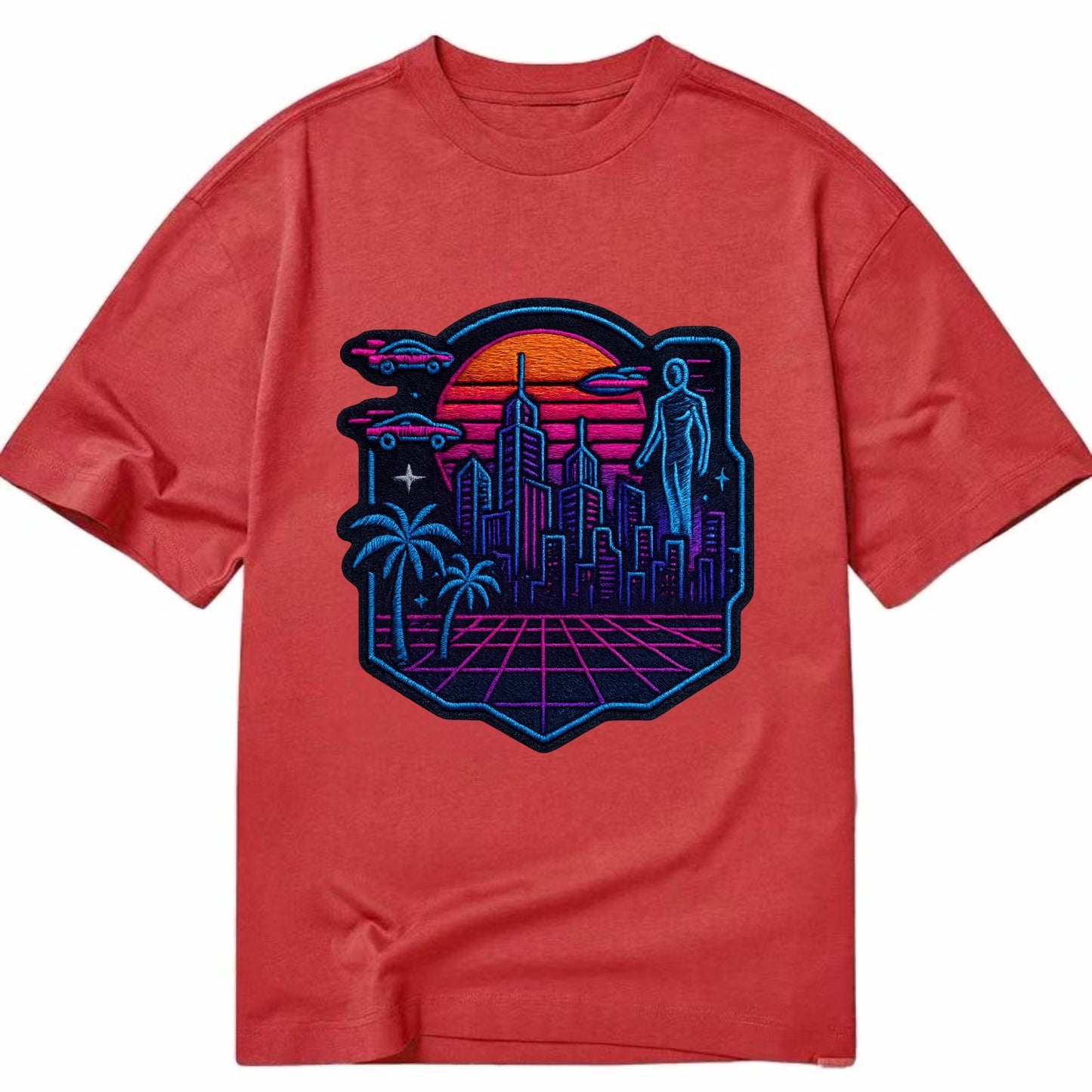 Cyberpunk City - Classic T-shirt - Red