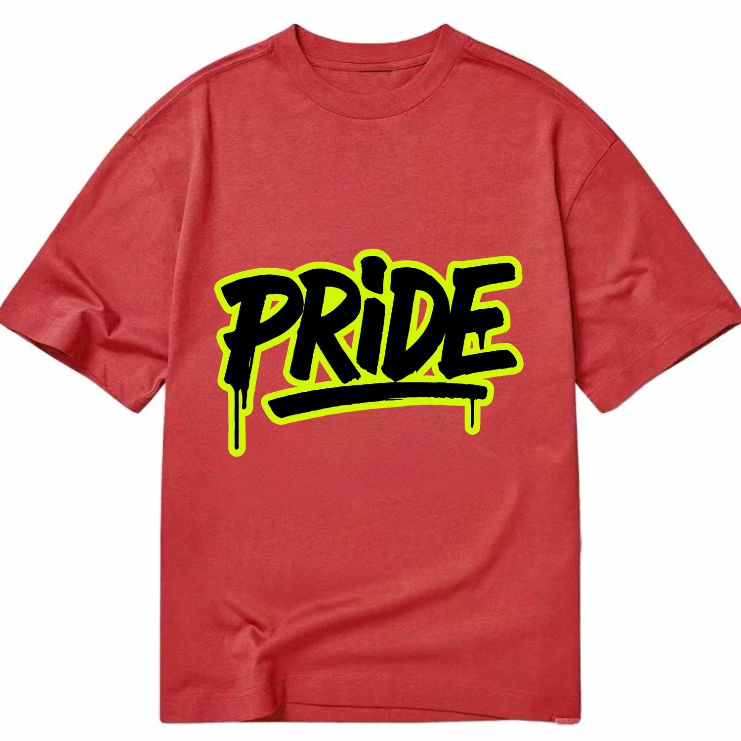 Bold typography design - "PRIDE" - dignified satisfaction, honor - Classic T-shirt - Red