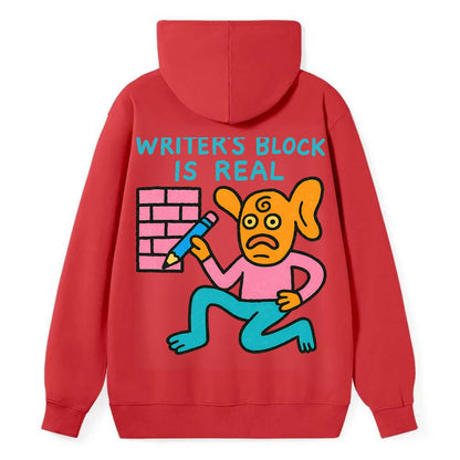 WRITERS BLOCK IS REAL | Brick wall with pencil - Classic Pullover Hoodie - Red
