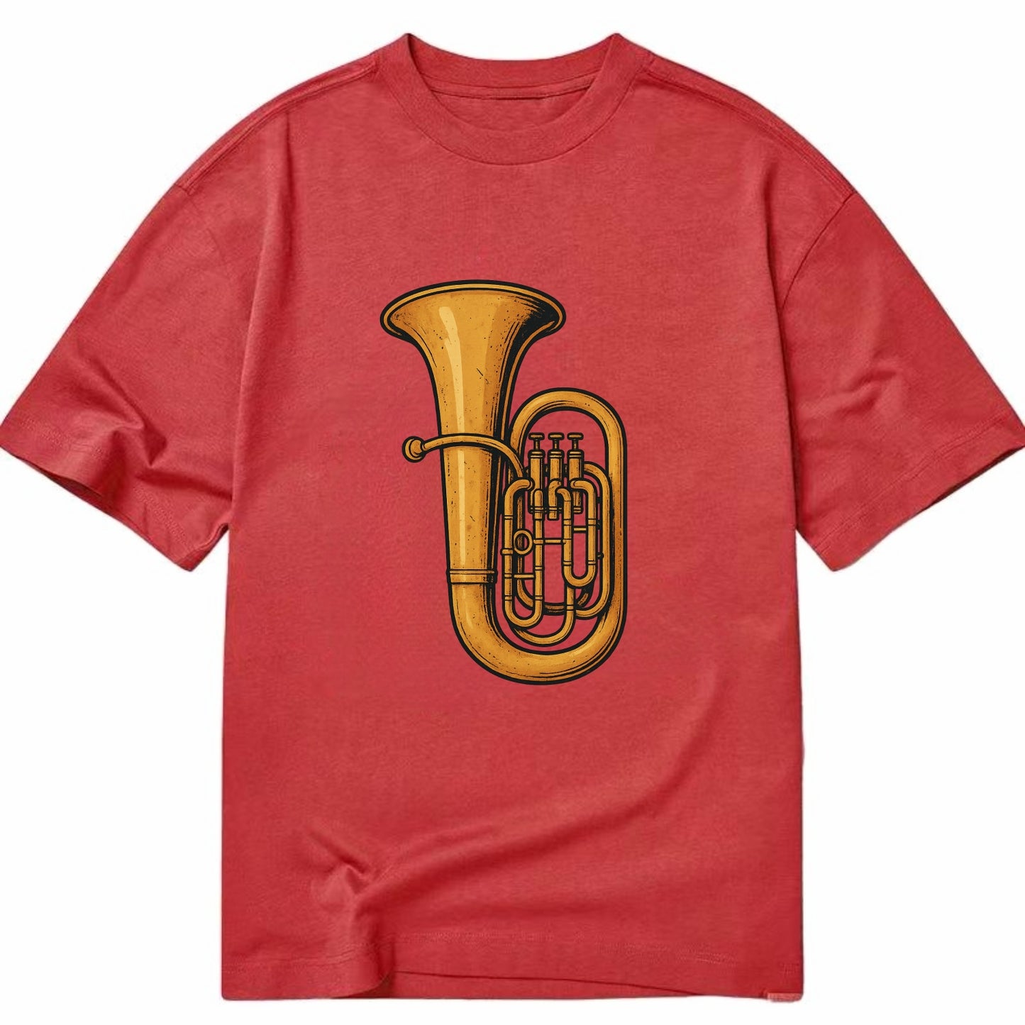 Tuba with large brass bell - Classic T-shirt - Red