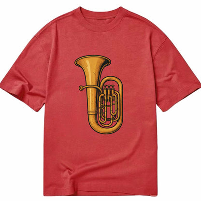 Tuba with large brass bell - Classic T-shirt - Red