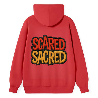 SCARED;SACRED JOURNEY Spiritual Purple Hat - Classic Pullover Hoodie - Red