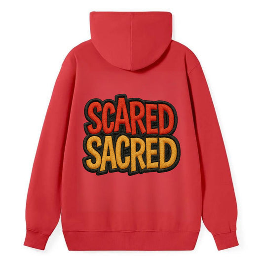 SCARED;SACRED JOURNEY Spiritual Purple Hat - Classic Pullover Hoodie - Red