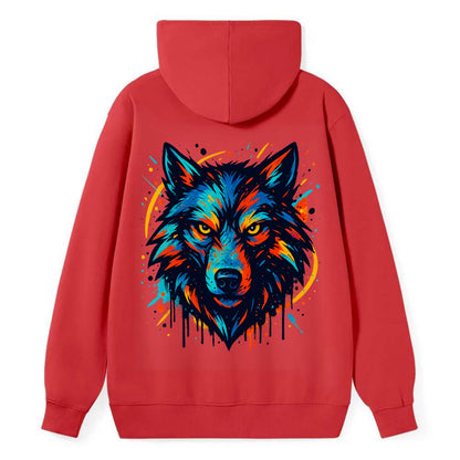 Alpha Wolf Leader  - Classic Pullover Hoodie - Red