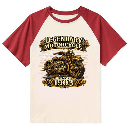 Legendary Motorcycle 1903 - Contrast Raglan T-shirt - Red