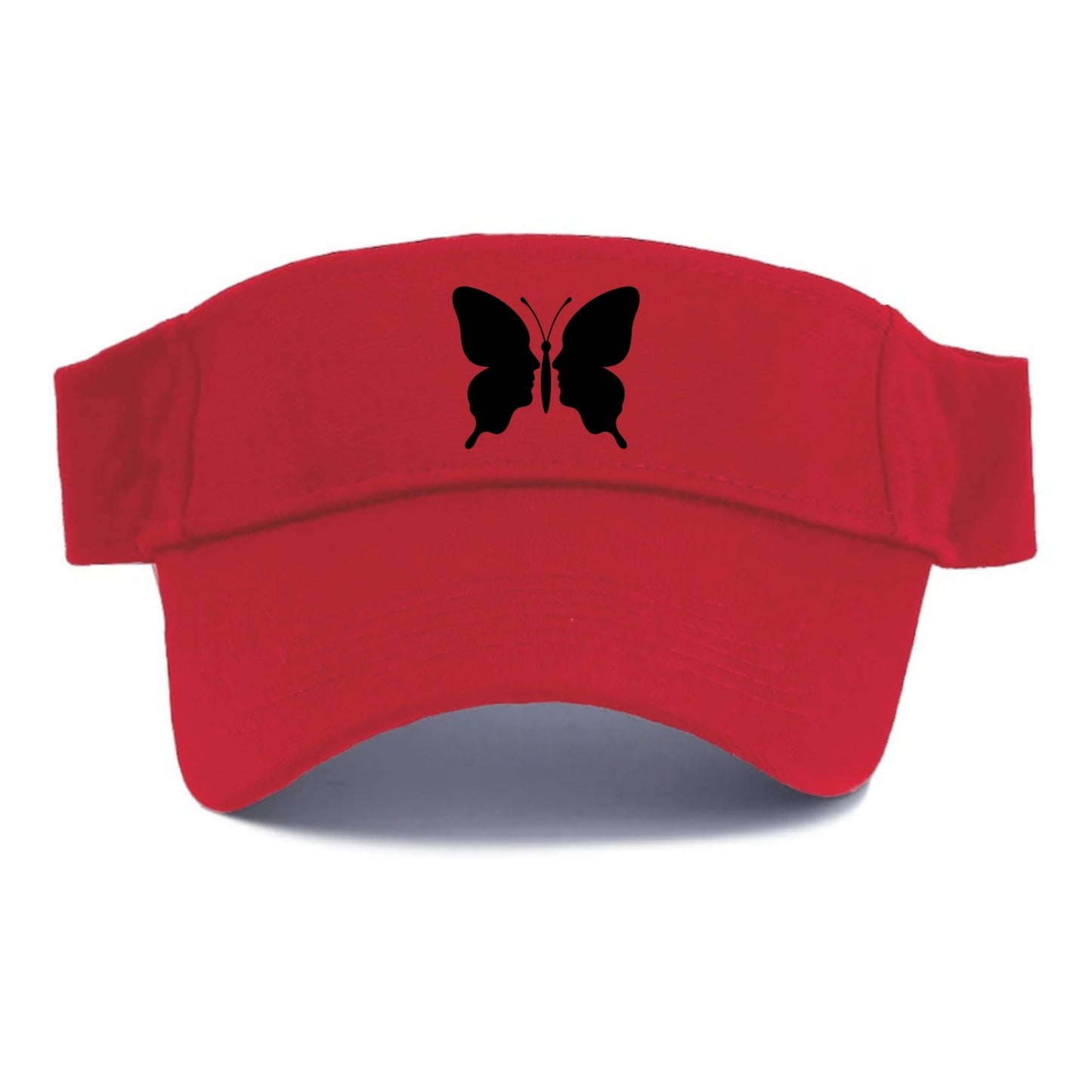 Butterfly wings - negative space reveals hidden faces or patterns - Visor - Red