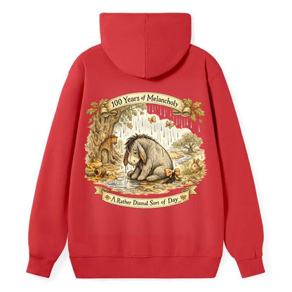 GLOOMY GLEN | Droopy figure in rain | Tattered tail bow | Pessimistic - Classic Pullover Hoodie - Red