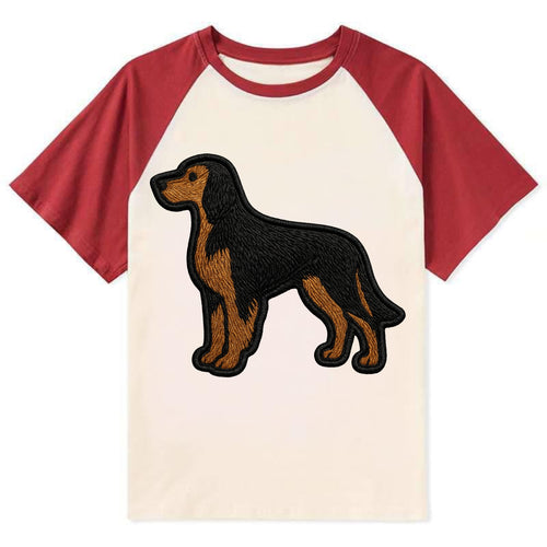 Gordon Setter - Modern setter silhouette - Contrast Raglan T-shirt