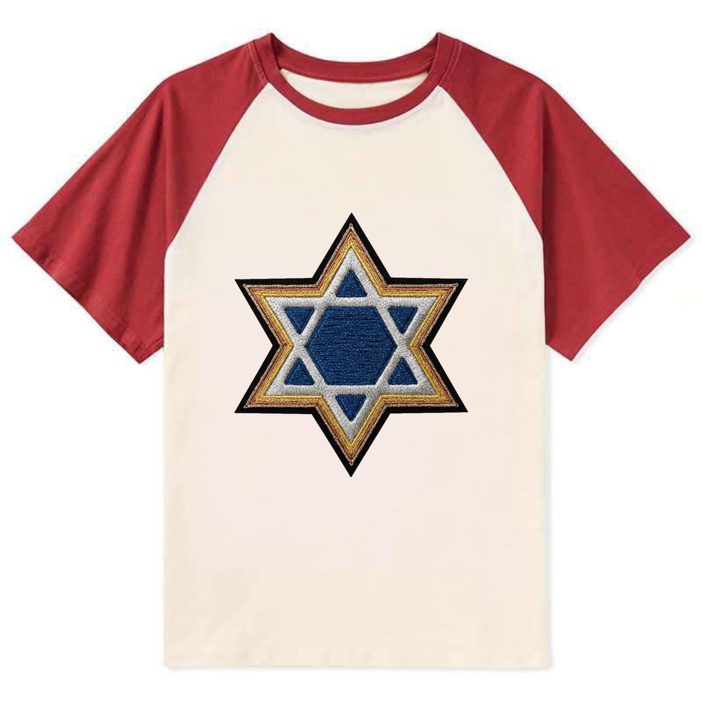 Star of David - Contrast Raglan T-shirt - Red