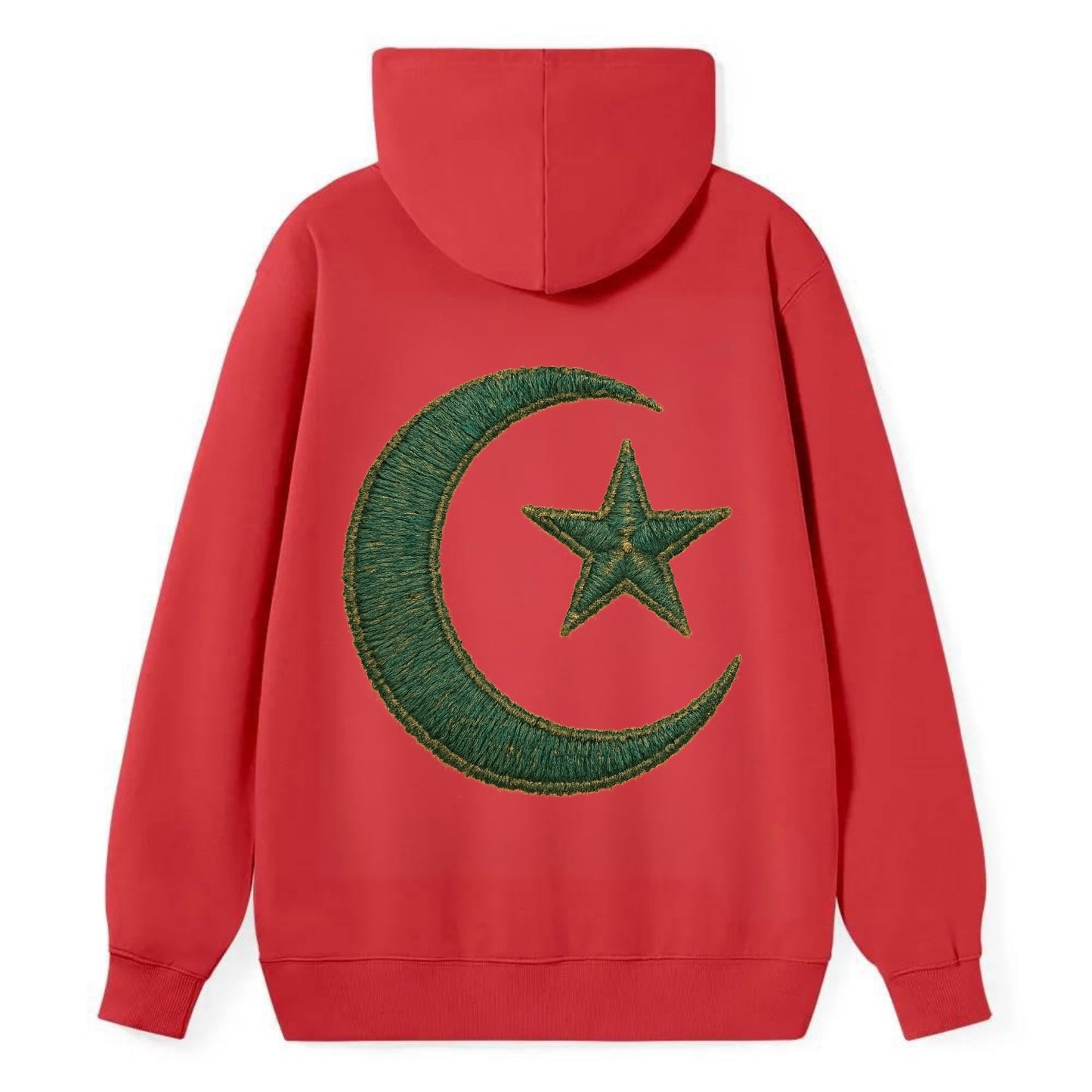 Crescent Moon and Star - Classic Pullover Hoodie - Red