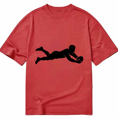 Rugby player diving for try - Classic T-shirt - Red