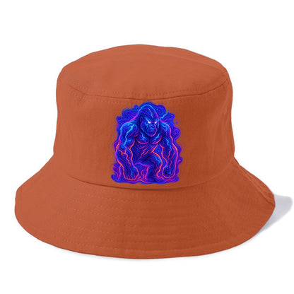 Mighty gorilla with electricity flowing through defined muscles, lightning bolt - Bucket Hat - Red