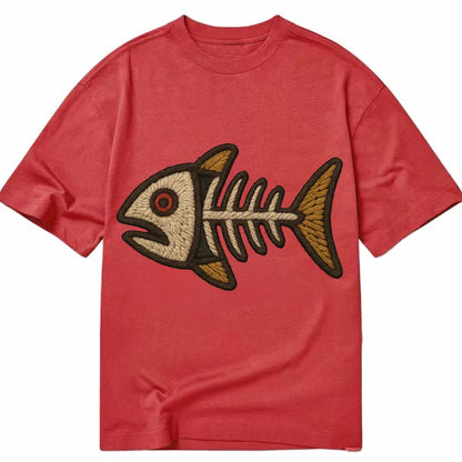 Fish Skeleton  - Classic T-shirt - Red